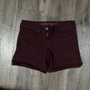 Burgundy American Eagle Midi Short size 2